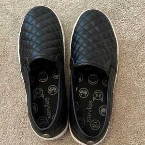 Black slide on shoes
